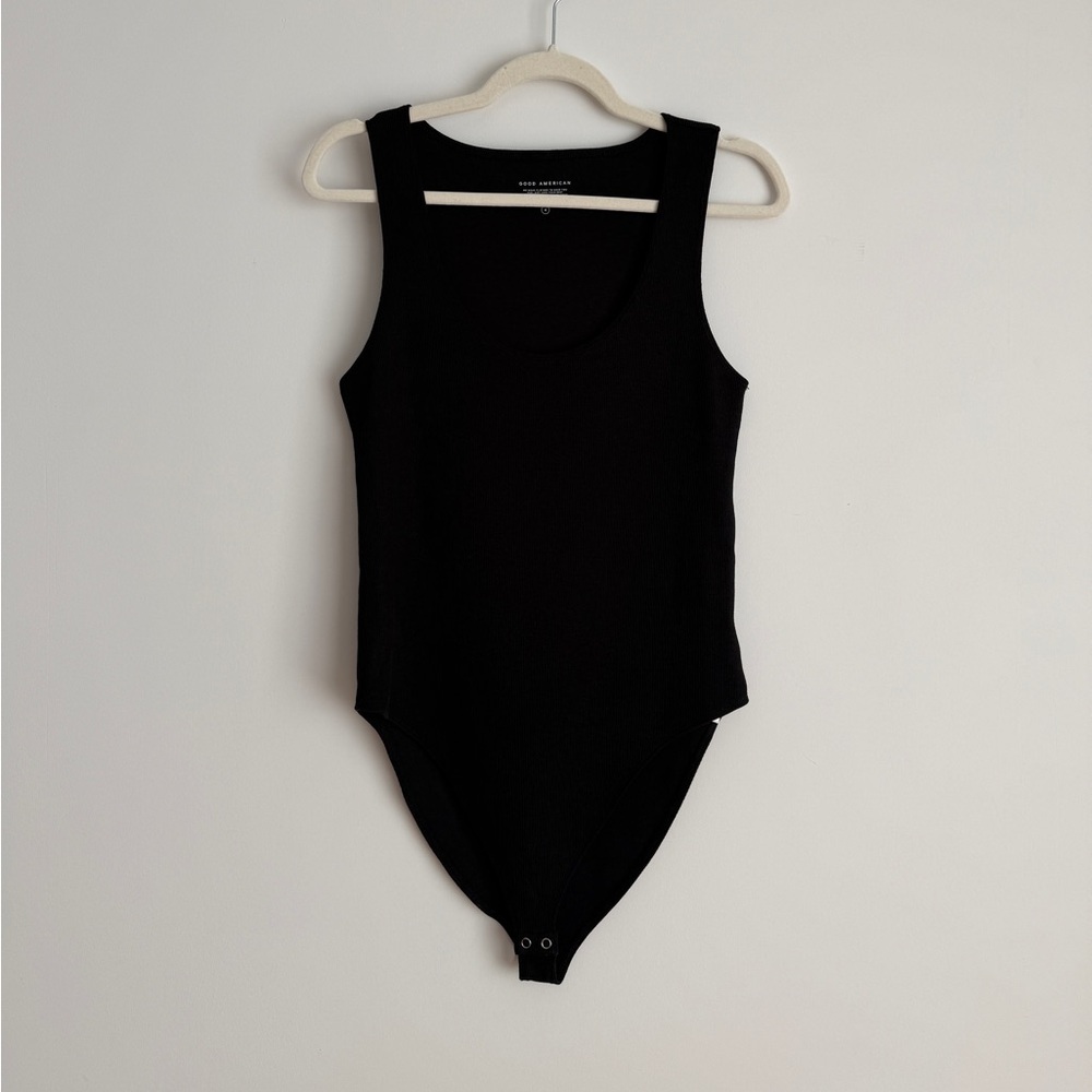 Black Ribbed Tank One-Piece Bodysuit